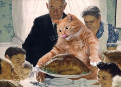 Norman Rockwell, Freedom from Want: Give you Turkey to the Cat