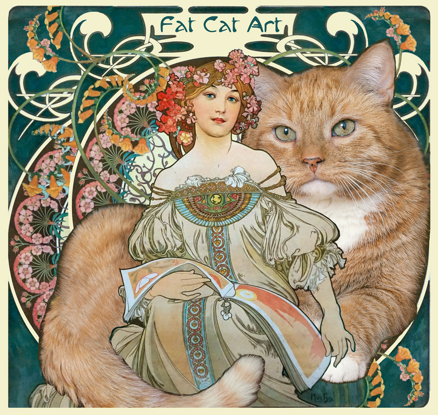 Alphonse Mucha, Reverie with a cat