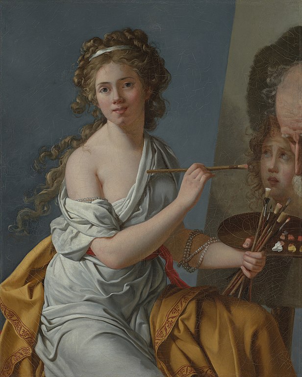 Marie-Guillemine Benoist, Self-portrait Copying David's Belisarius, 1786 (Staatliche Kunsthalle Karlsruhe)